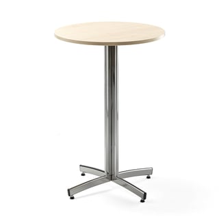 Bartisch SANNA, Ø700x1050 mm, Chrom/Birke