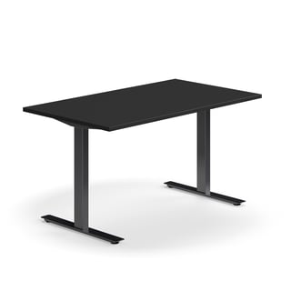 Schreibtisch QBUS, 1400x800 mm, T-Fuß-Gestell, schwarz/schwarz