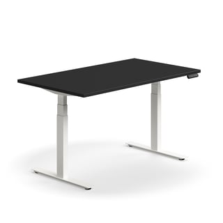 Skrivbord QBUS, höj- och sänkbart, 1400x800 mm, vit, svart