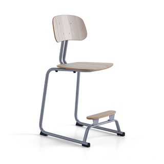 Klassenzimmerstuhl YNGVE, Kufen, silber, Esche, H 610 mm