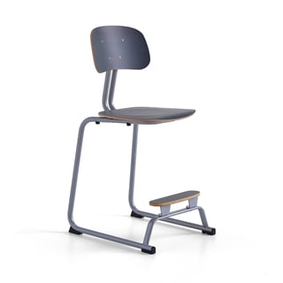 Elevstol YNGVE, medstativ, höjd 610 mm, silver/antracit