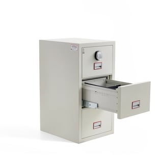 Fireproof filing cabinet COVER, 120 min. 3 drawers, code lock, 1210x570x700 mm