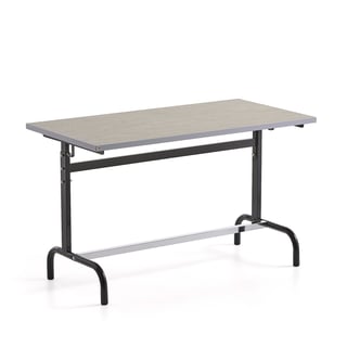 School desk 184, sound-absorbing linoleum, anthracite grey/grey