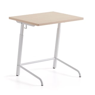 Schultisch AXIOM, schallabsorbierendes Linoleum, weiß/beige