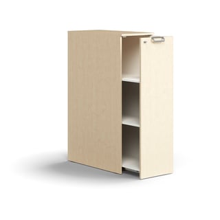 Seitenschrank QBUS rechts, abschließbar, 1250x400x800 mm, Birke