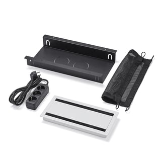 Obestyckad kabelbox UNIFY, liten, inkl. grenuttag, vit