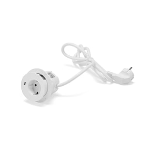 Vestavná zásuvka UNIQUE, 1x el. zásuvka, 1x USB-C, bílá