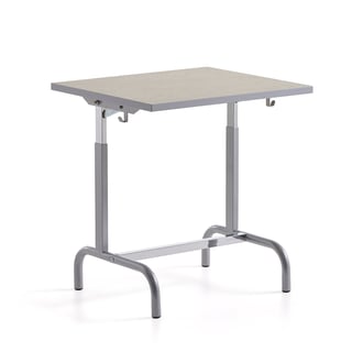 School desk 182, silver, grey linoleum