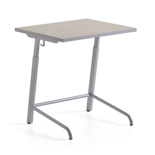 School desk AXIOM, sound absorbing linoleum, silver/grey