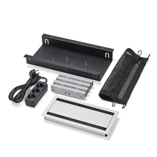 Box na kabely UNIFY, pro stoly QBUS/AUDREY s pevnou výškou a délkou 2400 mm, bez vestavných zásuvek,