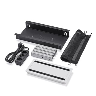 Pistorasiapaneeli pöytään UNIFY QBUS/AUDREY -kiinteälle jalustalle 2400 mm, varustamaton, pieni, val