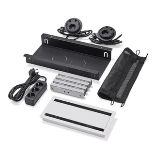 Komplet kutije za kablove UNIFY za QBUS/AUDREY fiksni stalak 2400 mm, opremljen, mali, bijeli