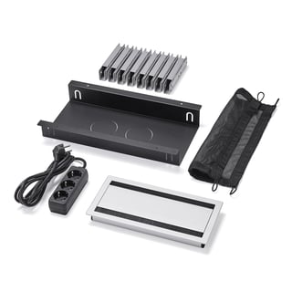 Kabelboxpaket UNIFY till QBUS/NOVUS fast stativ 3200-4000 mm, obestyckad, liten, silver