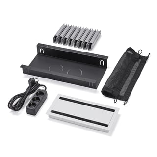 Box na kabely UNIFY, pro stoly QBUS/AUDREY s pevnou výškou a délkou 3200-4000 mm, bez vestavných zás