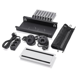 Kabelboxpaket UNIFY till QBUS/NOVUS fast stativ 3200-4000 mm, bestyckad, liten, vit