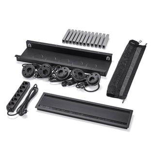 Kabelbox Paket UNIFY für QBUS/AUDREY Festständer 4800-5600 mm, bestückt, groß, schwarz