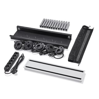 Kabelboxpaket UNIFY till QBUS/NOVUS fast stativ 4800-5600 mm, bestyckad, stor, vit