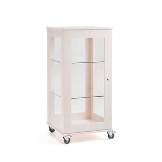Mobilna witryna EXPO, 2 półki, 660x600x1250 mm, biały