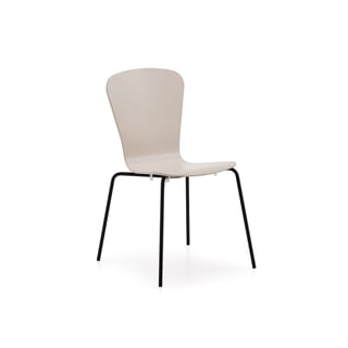 Stuhl MILLA, schwarzes Gestell, Sitz sandfarben