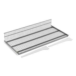 Trådhylde til butikshylder MARKET, 900x430 mm, inkl. beslag, sølv