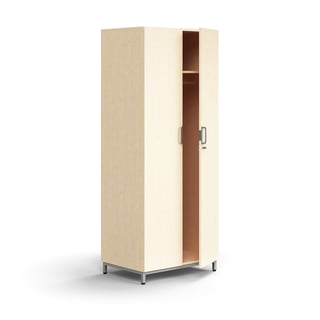 Garderobni ormar QBUS, prečka za odjeću, postolje s nogama, 2020x800x570 mm, sivi, breza