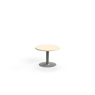 Coffee table VERTICUS, Ø700x500 mm, birch/silver