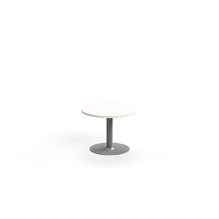Soffbord VERTICUS, Ø700x500 mm, silver/vit