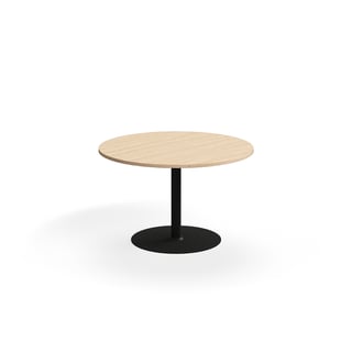 Bord VERTICUS, Ø1200x720 mm, svart/ek