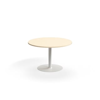 Tafel VERTICUS, Ø1200x720 mm, berken/wit