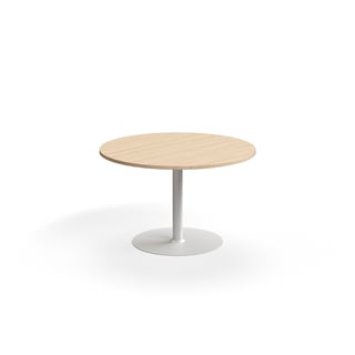 Bord VERTICUS, Ø1200x720 mm, vit/ek