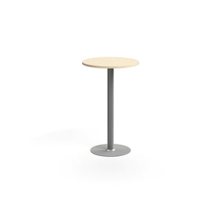 Barbord VERTICUS, Ø700x1100 mm, silver/björk