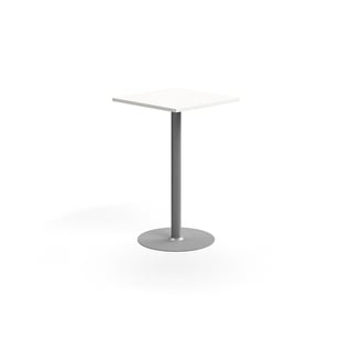 Bar table VERTICUS, 700x700x1100 mm, white/silver