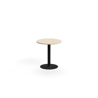 Bord ALVA, Ø700 H720 mm, høytrykkslaminat, svart/bjørk