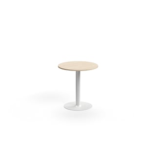Tisch ALVA, Ø700x720 mm, Hochdrucklaminat, weiß/Birke
