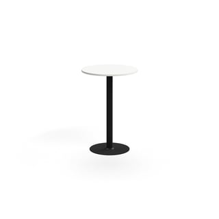Ståbord ALVA, Ø700 H1000 mm, høytrykkslaminat, svart/hvit