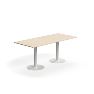 Stůl ALVA, 1800x800x720 mm, vysokotlaký laminát, bílá/bříza