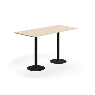 Barový stůl ALVA, 1800x800x1000 mm, vysokotlaký laminát, černá/bříza