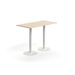 Barska miza ALVA, 1400x700x1000 mm, visokotlačni laminat, bela/breza