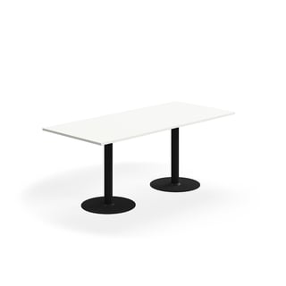 Galds ALVA, 1800x800x720 mm, stiprināms pie grīdas, augstspiediena lamināts, melns/balts