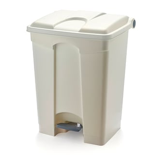 Plastic pedal bin, 673x495x412 mm, 70 L, white, white lid