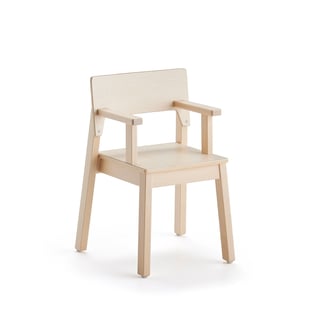 Children's chair LOVE with armrests, H 350 mm, birch, birch laminate