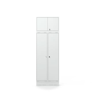 Kleiderspind FORCE, 2 Module, Oberschrank, Sockel, 2440x800x550 mm, grau