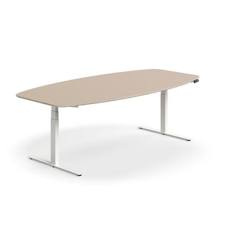 Konferencinis stalas NOVUS, reguliuojamo aukščio, 2400x1200 mm, balta/molio pilka