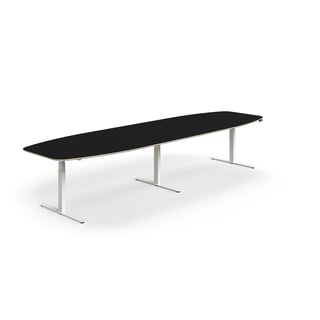 Podesivi konferencijski stol NOVUS, 4000x1200 mm, bijela/crna
