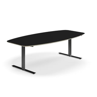 Vergadertafel NOVUS, 2400x1200 mm, zwart