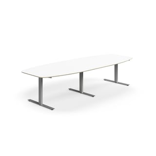 Konferencebord NOVUS, 3200x1200 mm, sølv/hvid