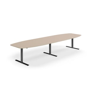 Konferenčna miza NOVUS, 4000x1200 mm, črna/glinasto siva