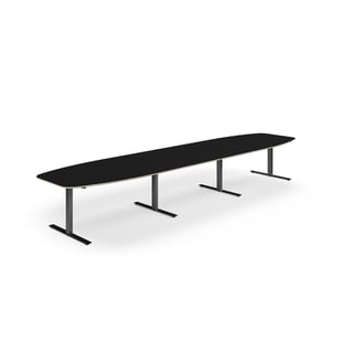 Møtebord NOVUS, T-stativ, L4800 B1200 mm, svart
