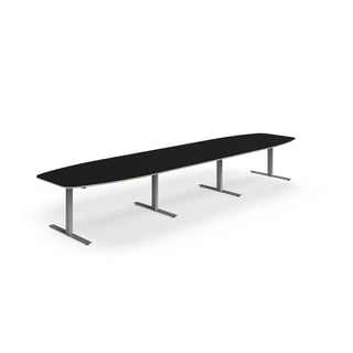 Konferensbord NOVUS, T-stativ, 4800x1200 mm, silver/svart