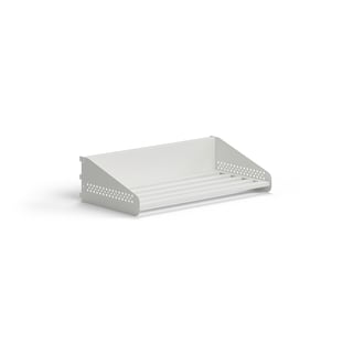 Skohylle ENTRY, uten avdelere, B600 mm, hvit, RAL 9003